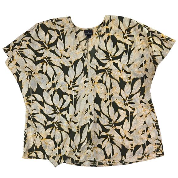 Worthington Tops - Worthington | Short Sleeve Botanical Themed Blouse | Size Large